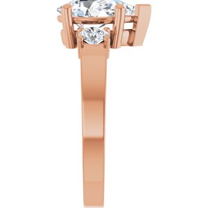 10K Rose Gold 10x6 mm Pear Ring Mounting – image 7