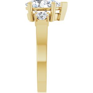 14K Yellow Gold 10x6 mm Pear Ring Mounting – image 7
