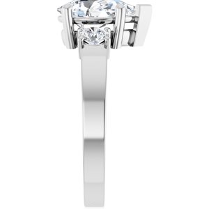10K White Gold 10x6 mm Pear Ring Mounting – image 7