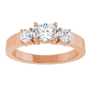 10K Rose Gold 6.5x4.5 mm Oval Ring Mounting – image 5