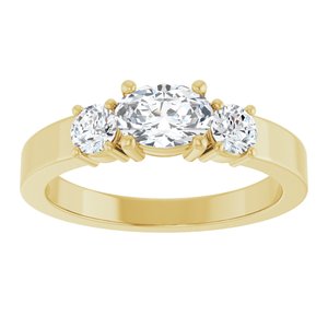 10K Yellow Gold 6.5x4.5 mm Oval Ring Mounting – image 5