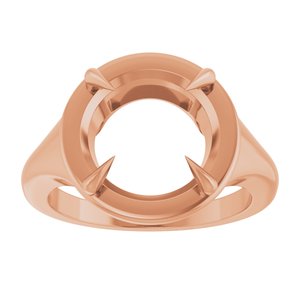 18K Rose Gold 11 mm Round Ring Mounting – image 6