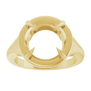 18K Yellow Gold 11 mm Round Ring Mounting – image 6
