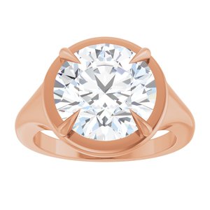 10K Rose Gold 11 mm Round Ring Mounting – image 5