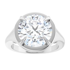 14K White Gold 11 mm Round Ring Mounting – image 5