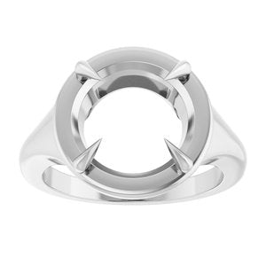 14K X1 White Gold 11 mm Round Ring Mounting – image 6