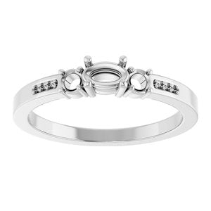 10K White Gold 5x3 mm Oval Ring Mounting – image 6