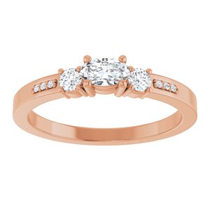 18K Rose Gold 5x3 mm Oval Ring Mounting – image 5