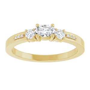 18K Yellow Gold 5x3 mm Oval Ring Mounting – image 5