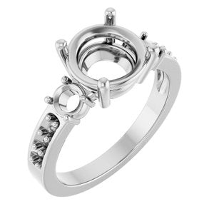 10K White Gold 8.8 mm Round Ring Mounting – image 2