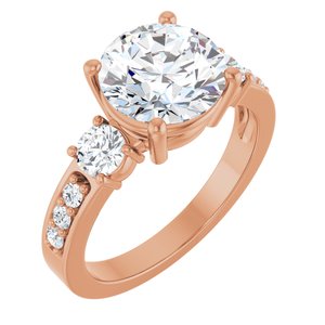 14K Rose Gold 8.8 mm Round Ring Mounting