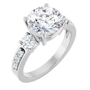 Sterling Silver 8.8 mm Round Ring Mounting