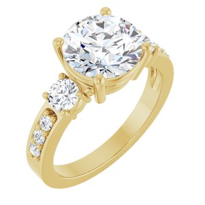 18K Yellow Gold 8.8 mm Round Ring Mounting