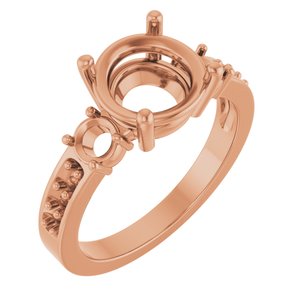10K Rose Gold 8.8 mm Round Ring Mounting – image 2