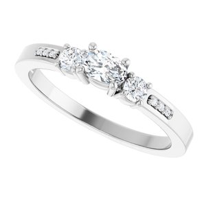 10K White Gold 5x3 mm Oval Ring Mounting – image 8
