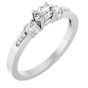 Continuum Sterling Silver 5x3 mm Oval Ring Mounting