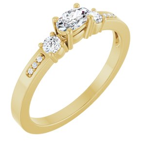 18K Yellow Gold 5x3 mm Oval Ring Mounting
