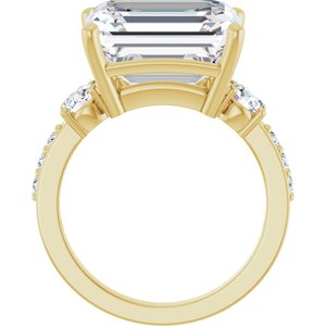 10K Yellow Gold 13x11 mm Emerald Ring Mounting – image 3