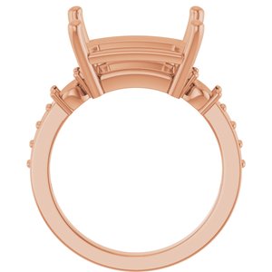 18K Rose Gold 13x11 mm Emerald Ring Mounting – image 4