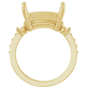 10K Yellow Gold 13x11 mm Emerald Ring Mounting – image 4