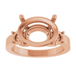 10K Rose Gold 14x10 mm Oval Ring Mounting – image 6