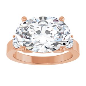 10K Rose Gold 14x10 mm Oval Ring Mounting – image 5