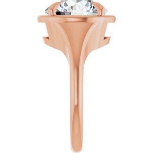 14K Rose Gold 11 mm Round Ring Mounting – image 7