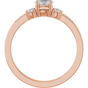 10K Rose Gold 5x3 mm Oval Ring Mounting – image 3