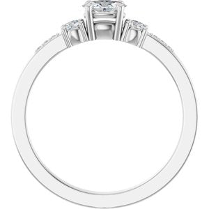 10K White Gold 5x3 mm Oval Ring Mounting – image 3