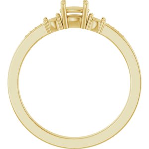 18K Yellow Gold 5x3 mm Oval Ring Mounting – image 4