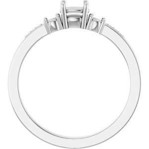 10K White Gold 5x3 mm Oval Ring Mounting – image 4