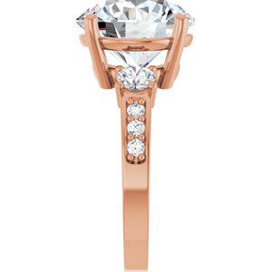 14K Rose Gold 12 mm Round Ring Mounting – image 7
