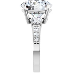 14K X1 White Gold 12 mm Round Ring Mounting – image 7