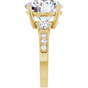 14K Yellow Gold 12 mm Round Ring Mounting – image 7