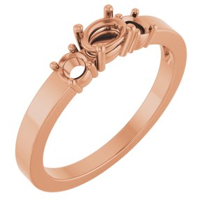 14K Rose Gold 5x3.5 mm Oval Ring Mounting – image 2