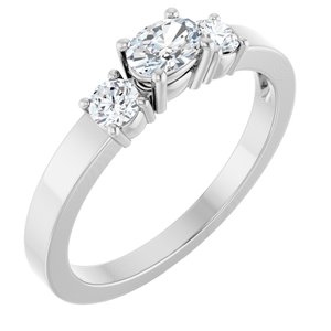 14K X1 White Gold 5x3.5 mm Oval Ring Mounting