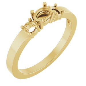 18K Yellow Gold 5x3.5 mm Oval Ring Mounting – image 2