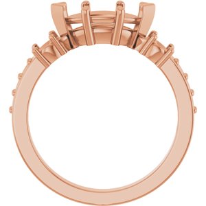 14K Rose Gold 10x5 mm Marquise Ring Mounting – image 4
