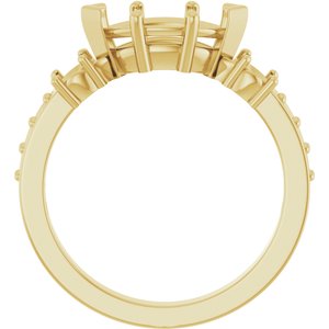 18K Yellow Gold 10x5 mm Marquise Ring Mounting – image 4