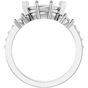 Platinum 10x5 mm Marquise Ring Mounting – image 4