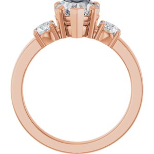 10K Rose Gold 7x7 mm Heart Ring Mounting – image 3