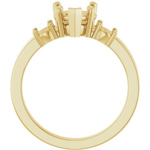 18K Yellow Gold 7x7 mm Heart Ring Mounting – image 4
