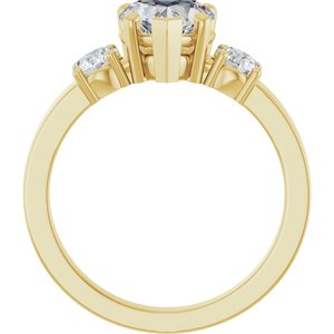18K Yellow Gold 7x7 mm Heart Ring Mounting – image 3