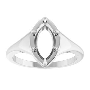 14K X1 White Gold 10.5x5.5 mm Marquise Ring Mounting – image 6
