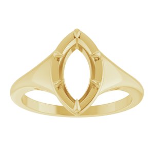 14K Yellow Gold 10.5x5.5 mm Marquise Ring Mounting – image 6
