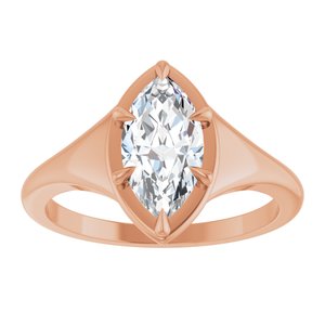 14K Rose Gold 10.5x5.5 mm Marquise Ring Mounting – image 5