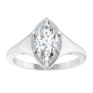 Continuum Sterling Silver 10.5x5.5 mm Marquise Ring Mounting – image 5