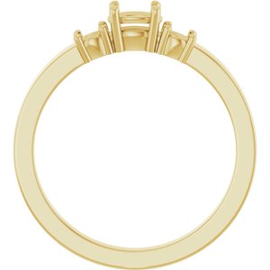 18K Yellow Gold 5x3.5 mm Oval Ring Mounting – image 4