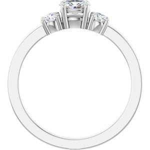 14K White Gold 5x3.5 mm Oval Ring Mounting – image 3