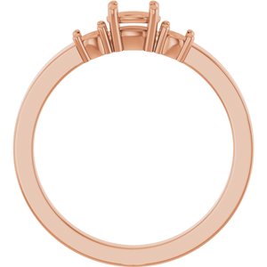14K Rose Gold 5x3.5 mm Oval Ring Mounting – image 4